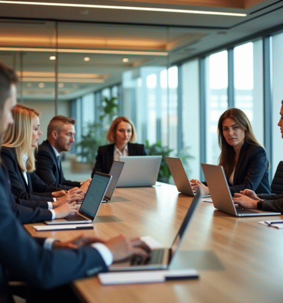 Groupe de professionnels belges en réunion de travail