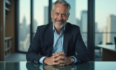 Homme d'affaires en costume dans un bureau moderne